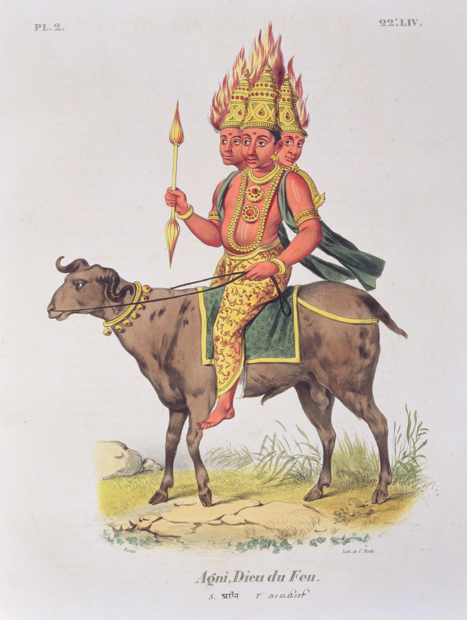 Agni, a tűz istene, vésette Charles Etienne Pierre (1785-1836) alkotó: Louis Thomas Bardel