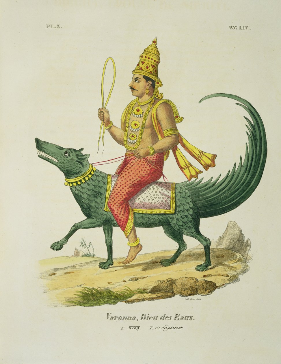 Varuna, az óceánok istene, metszet: Charles Etienne Pierre Motte (1785-1836) alkotó: Louis Thomas Bardel