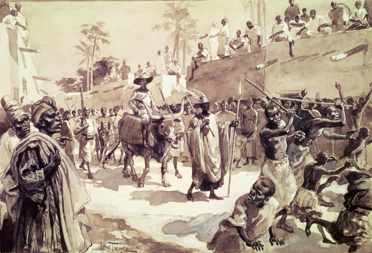 Louis Gustave Binger kapitány (1856-1936) belépése Kongba 1888-ban (wc papíron) alkotó: Louis Tinayre