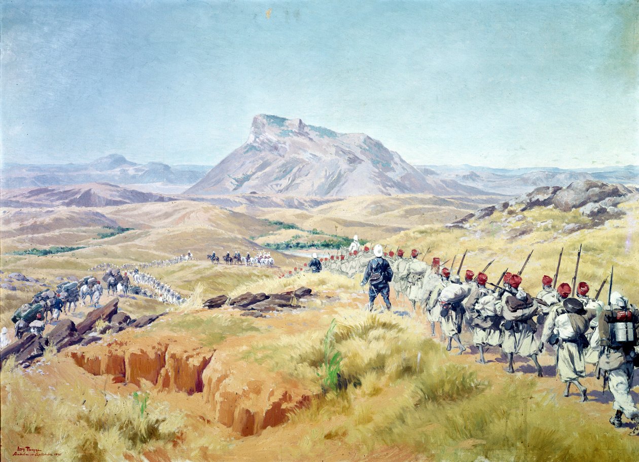 Az Andriba-csúcs elfoglalása, Madagaszkár, 1895. szeptember 15. alkotó: Louis Tinayre