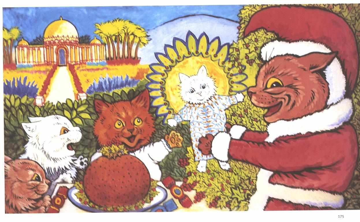 Katzenweihnacht Deutsch: Macskák karácsonya alkotó: Louis Wain