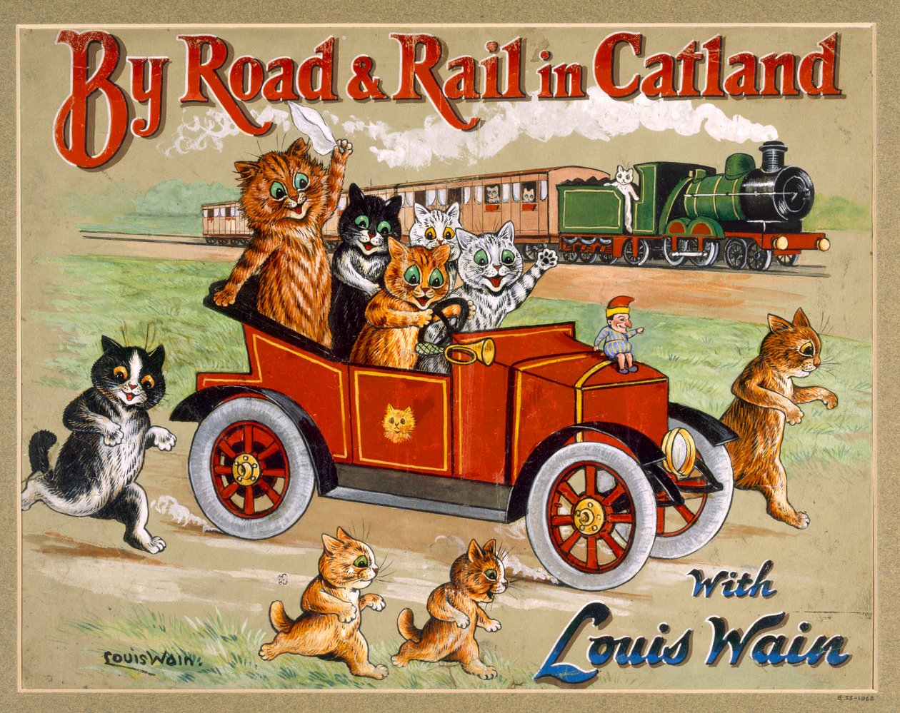 Közúton és vasúton Catlandban, 20 alkotó: Louis Wain
