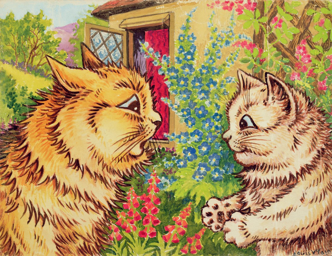 Macskák a kertben alkotó: Louis Wain