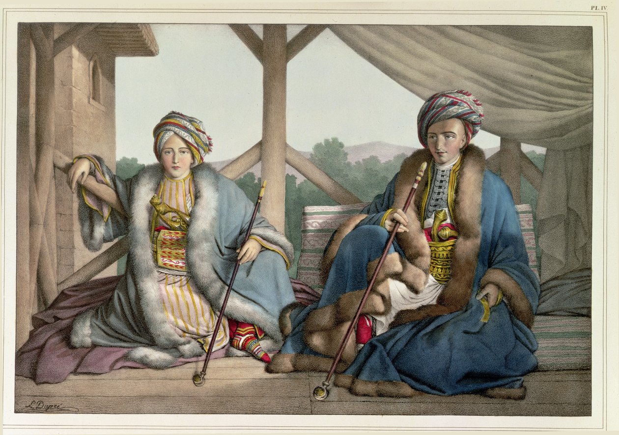 Utazás Athénba és Konstantinápolyba: Ismael, Bey és Mehemet, pasa, 1819 körül alkotó: Louis after Dupre