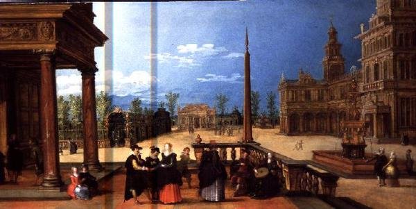 Figurák egy klasszikus téren alkotó: Louis de Caullery