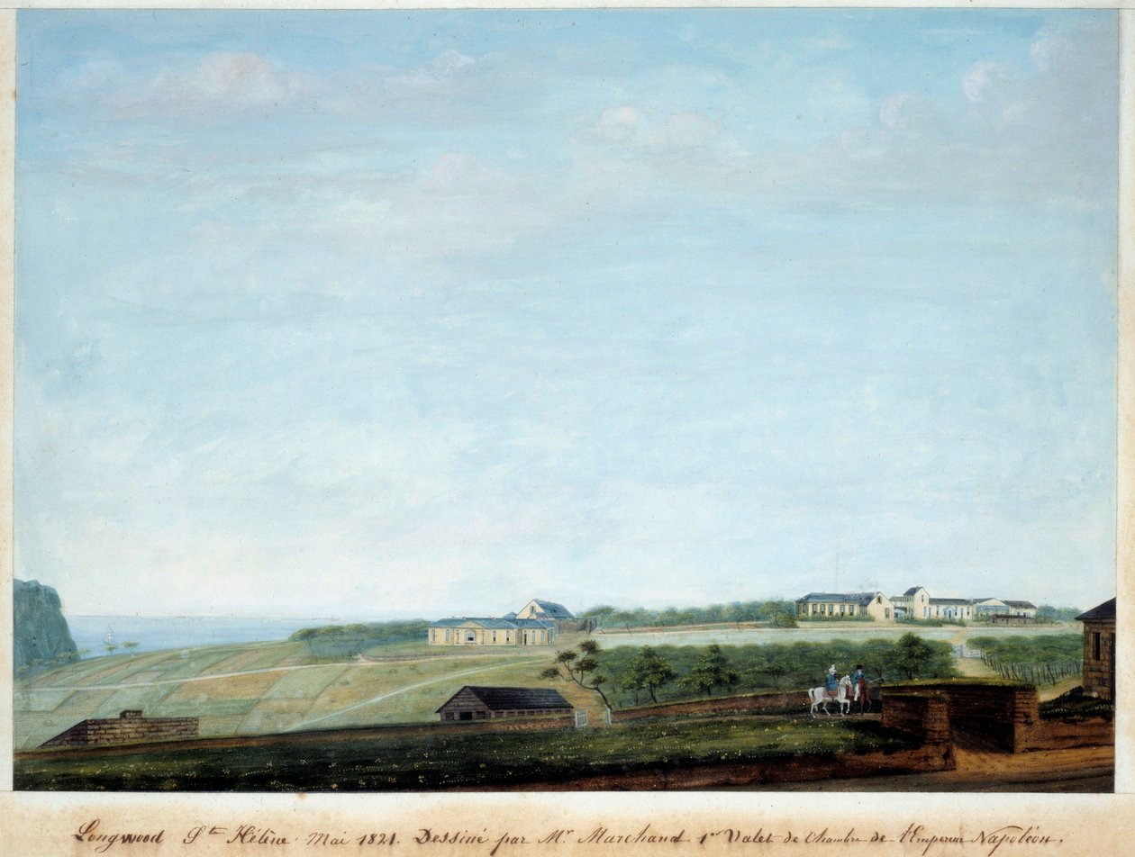 Longwood kilátása Sainte Helene szigetén, 1821. május alkotó: Louis Joseph Marchand
