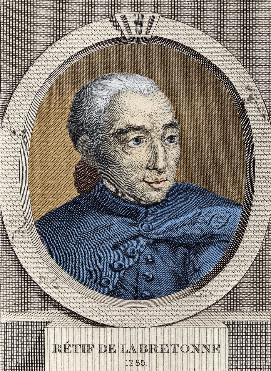 Restif de La Bretonne (1734-1806) portréja – Binet, metszet alkotó: Louis (after) Binet