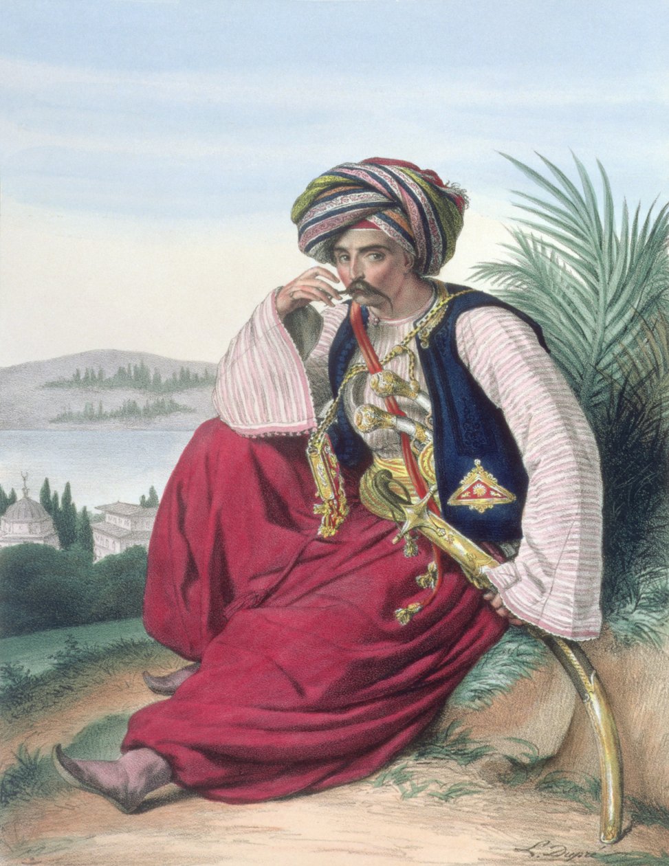 Mameluk vagy rabszolga katona, a Thierry testvérek metszete alkotó: Louis (after) Dupre