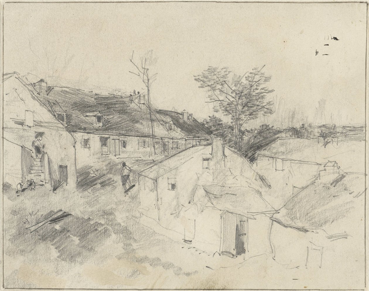 falu kilátás alkotó: Louis Adolphe Hervier