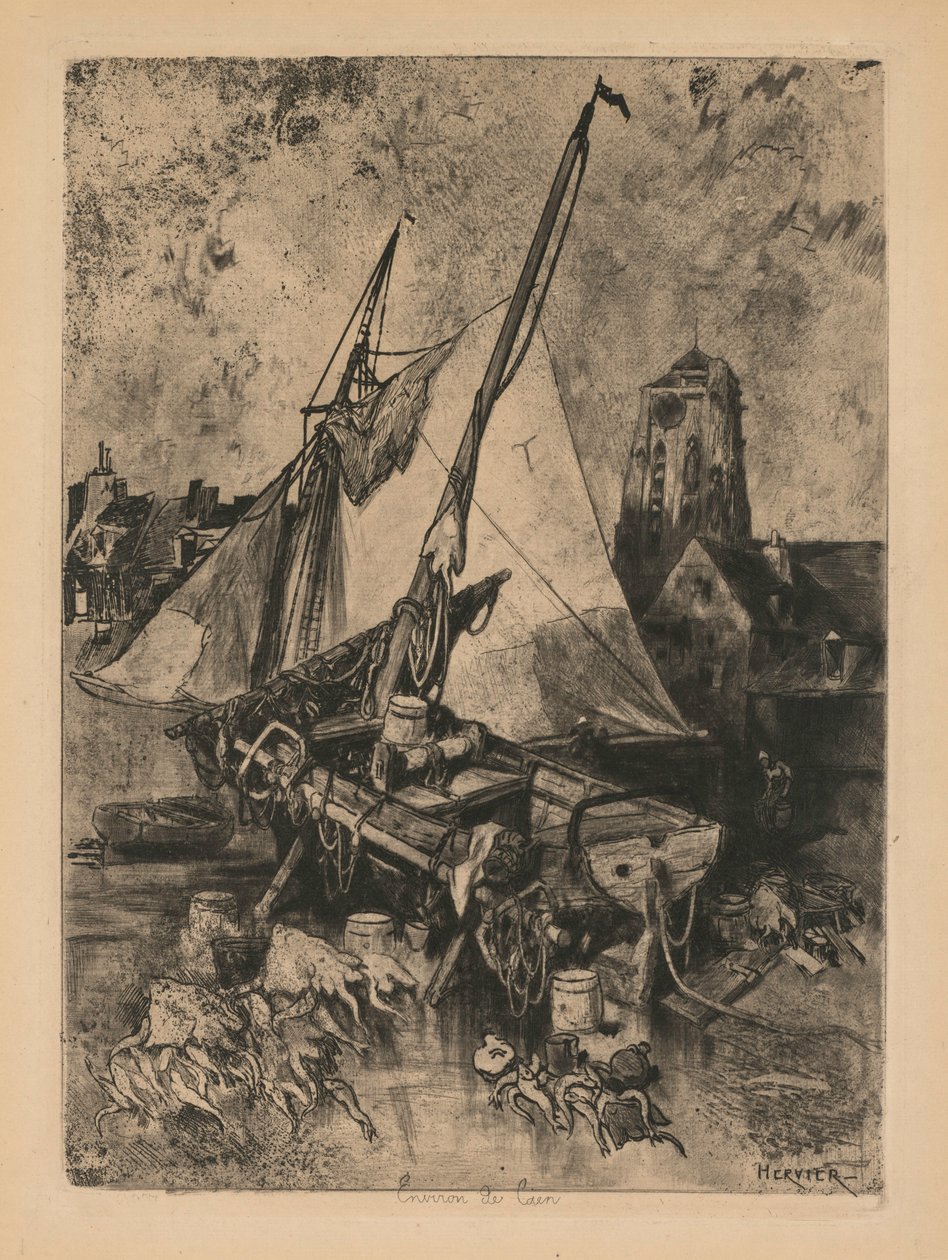 Fishing Boats, Normandia Environ de Caen, c. 1862-1864. alkotó: Louis Adolphe Hervier