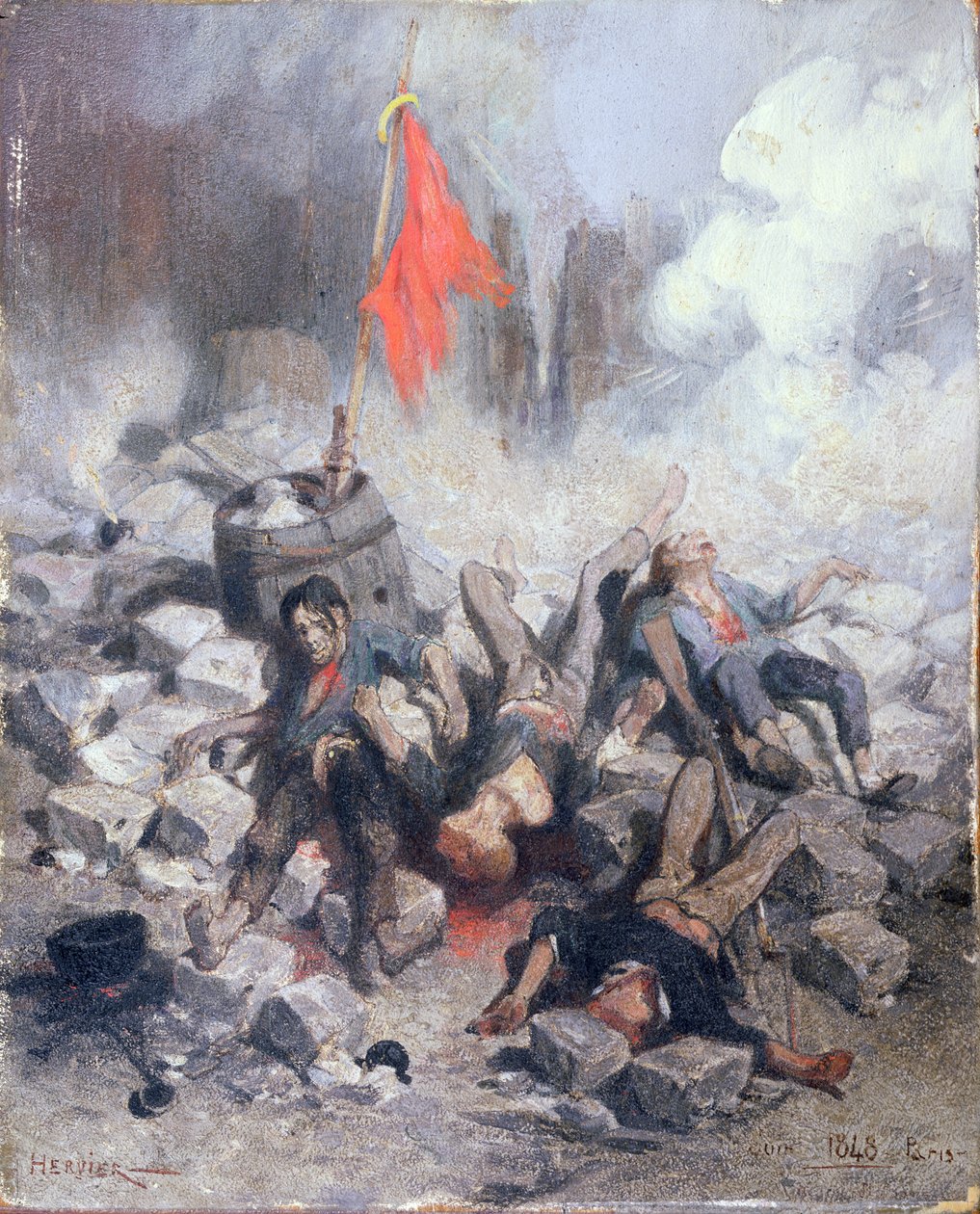 Áldozatok egy barikádon 1848 júniusában alkotó: Louis Adolphe Hervier