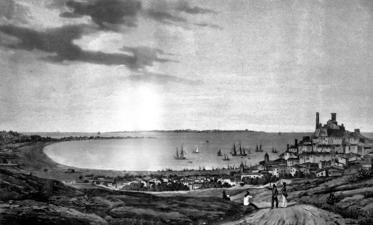 Cannes and the island of Sainte Marguerite alkotó: Louis Ambroise (after) Garneray