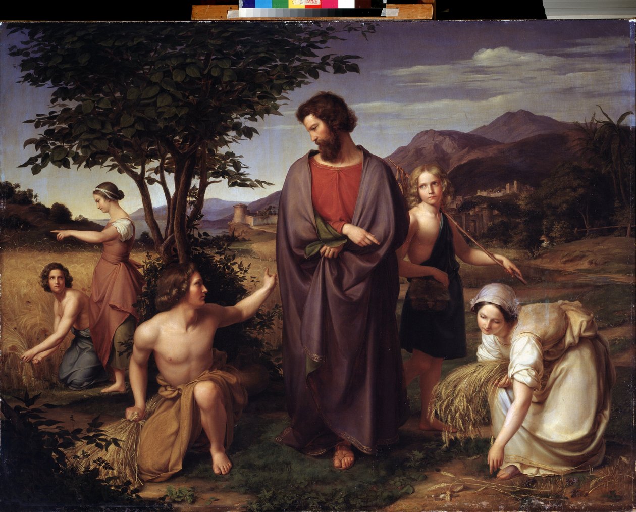 "Ruth dolgozik Boaz (Booz) mezején" (Ruth And Boaz) Louis Ammy Blanc (1810-1885) festménye, 19. századi Puskin Múzeum, Moszkva alkotó: Louis Ammy Blanc