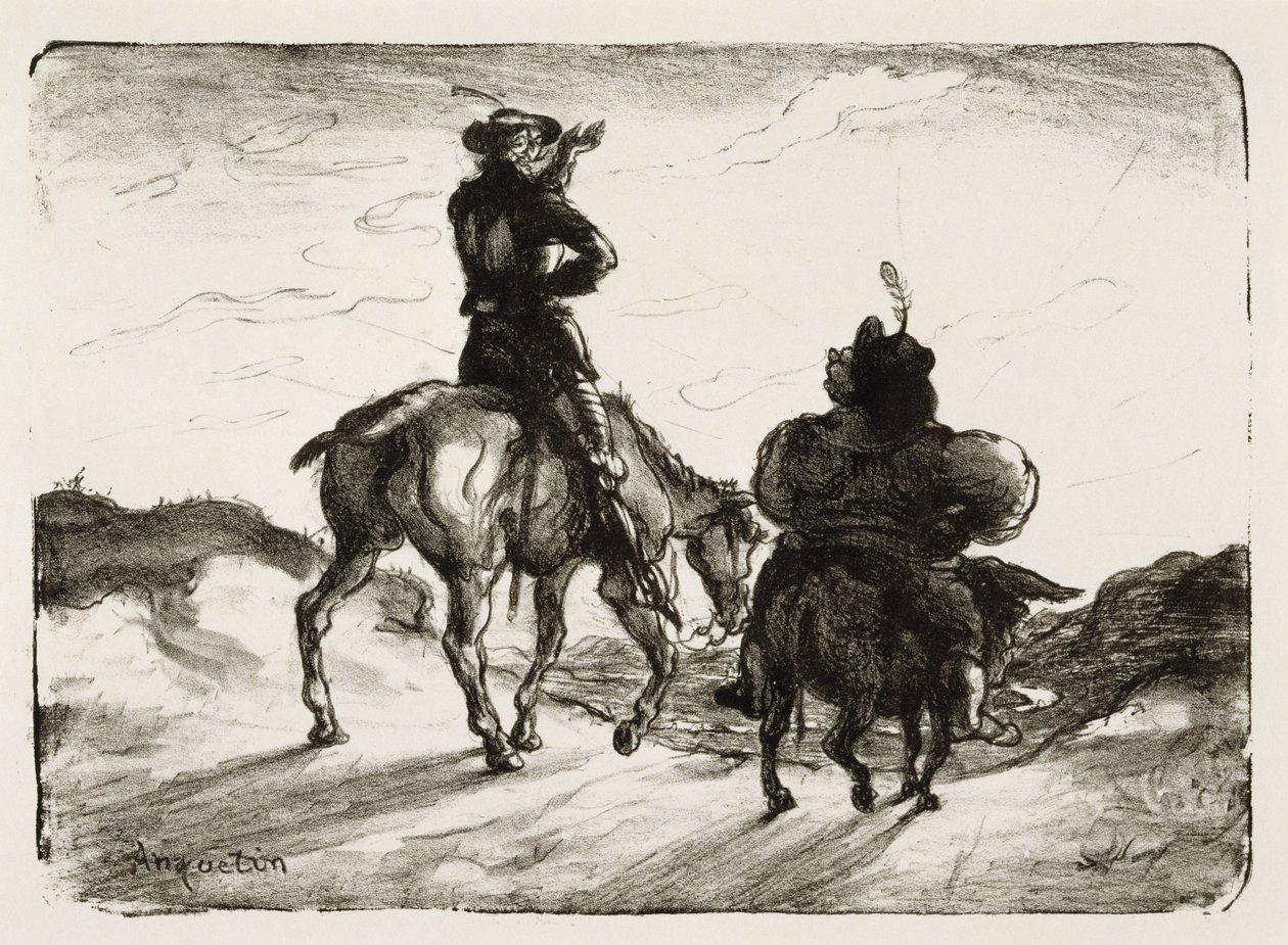 Don Quijote és Sancho Panza alkotó: Louis Anquetin