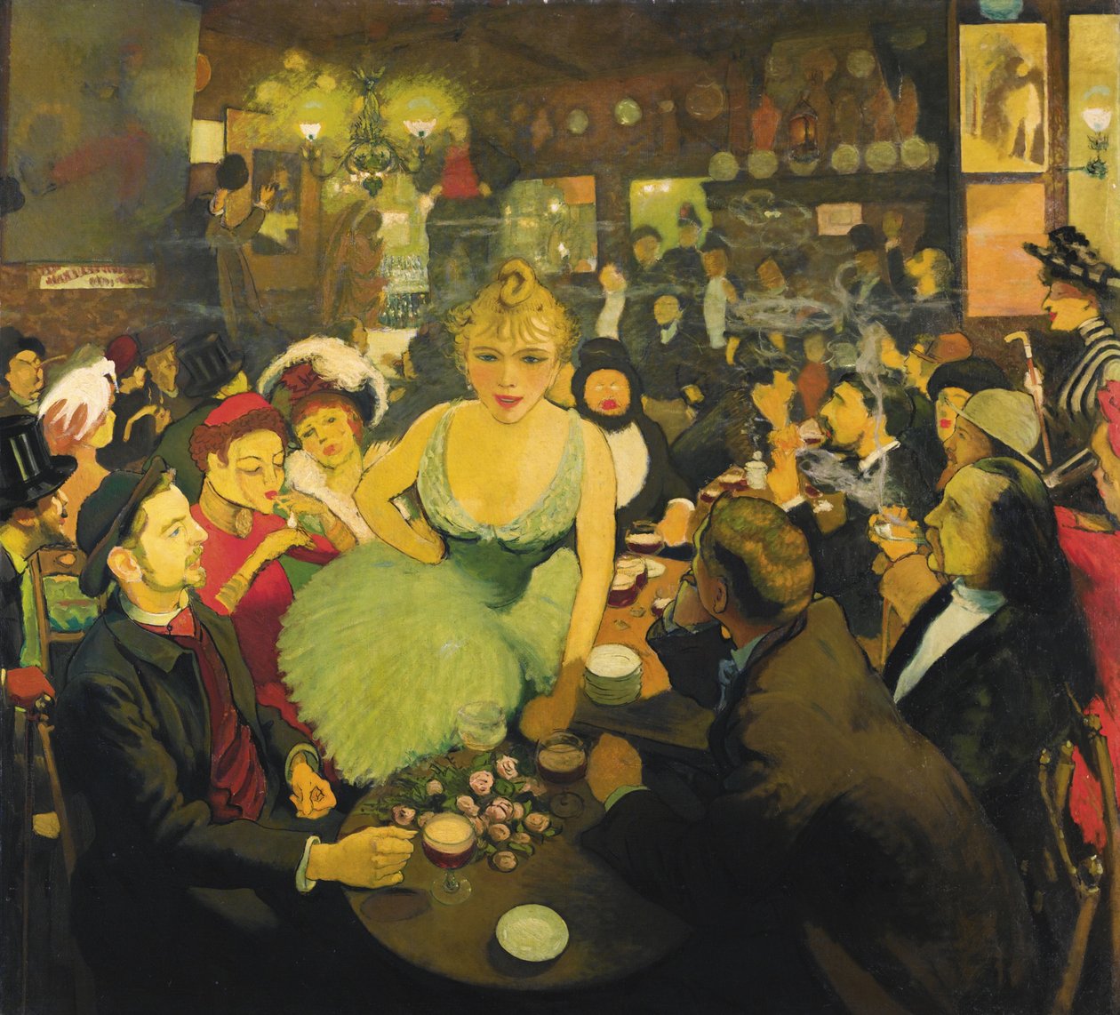 Az Aristide Bruants Montmartre Le Mirliton klubban, 1886-1887 alkotó: Louis Anquetin