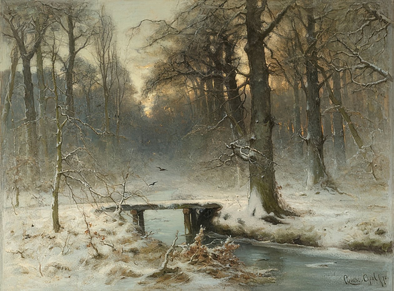 Egy januári este a hágai erdőben. 1875 alkotó: Louis Apol