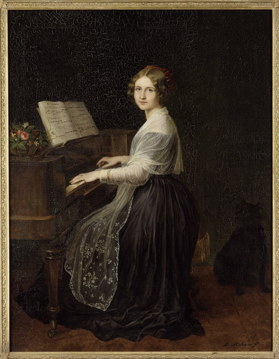 Jenny Lind (1820-1887) szoprán portréja, Asher, Louis (1804-1878). Olajfestmény alkotó: Louis Asher