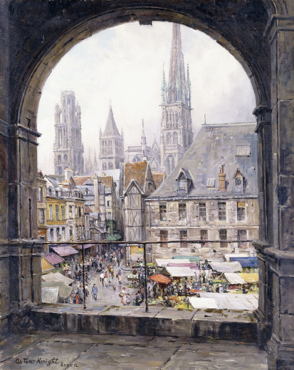 Piactér, Rouen alkotó: Louis Aston Knight