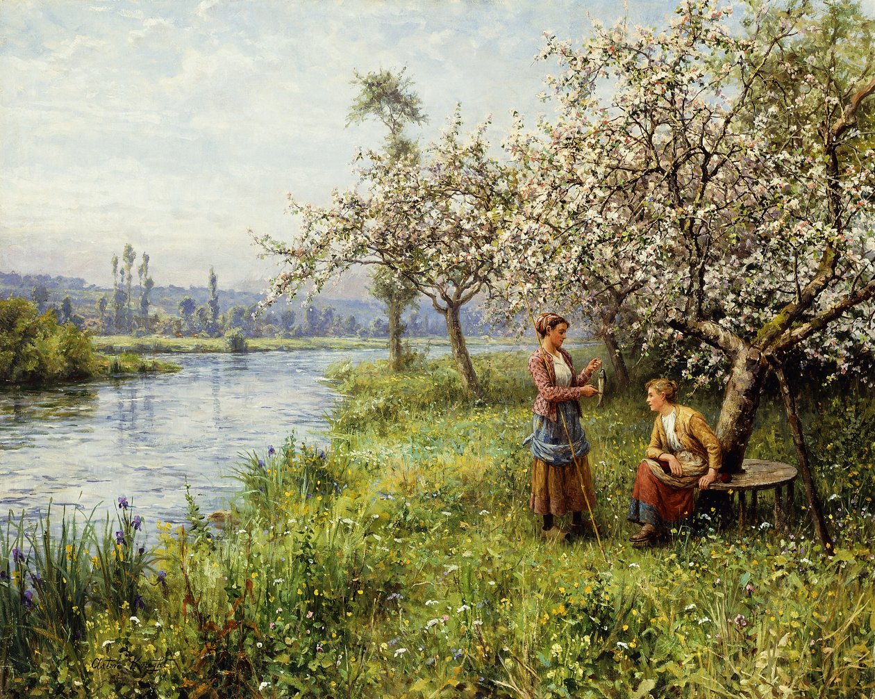 Vidéki nők horgászat után egy nyári napon (olaj, vászon) alkotó: Louis Aston and Daniel Ridgway Knight
