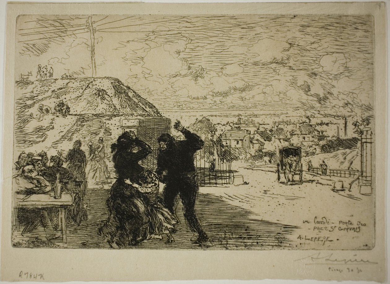 Hétfő, belépés Prés-Saint-Gervais-ba alkotó: Louis Auguste Lepère