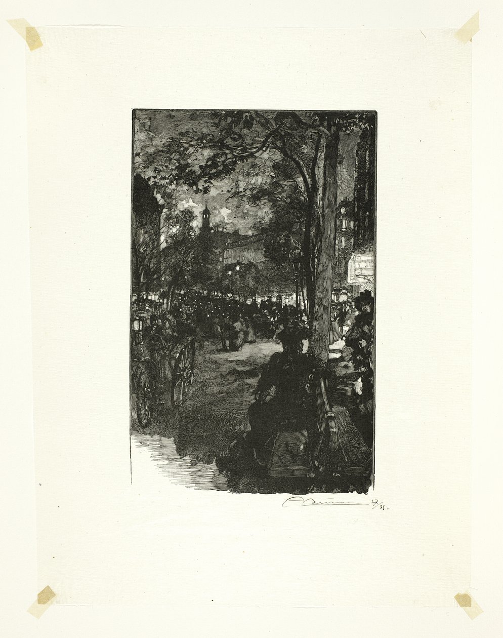 Boulevard Montmartre, este, tizenötödik lemez a Le Long de la Seine et des Boulevards című filmből alkotó: Louis Auguste Lepère
