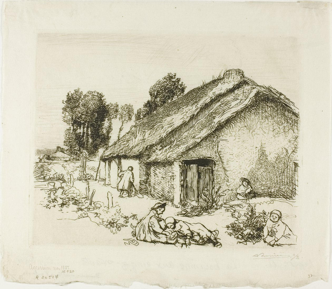 Cottage öt gyerekkel alkotó: Louis Auguste Lepère