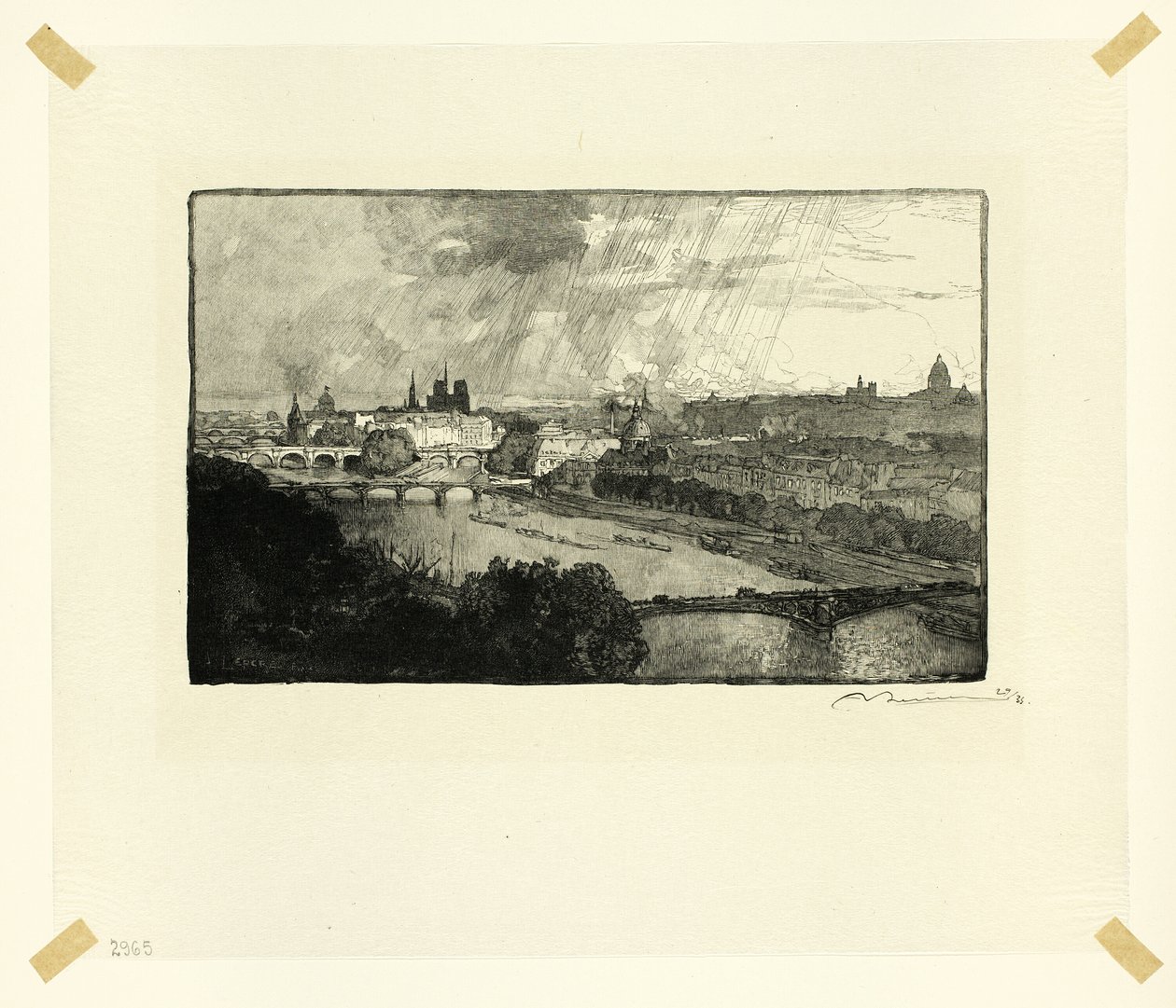 Párizs, a Pavillon de Flore felől nézve, tizenegyedik kép a Le Long de la Seine et des Boulevards-ból alkotó: Louis Auguste Lepère
