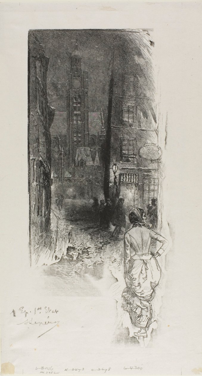 Párizs: a Rue de la Montagne-Ste-Geneviève utca alkotó: Louis Auguste Lepère