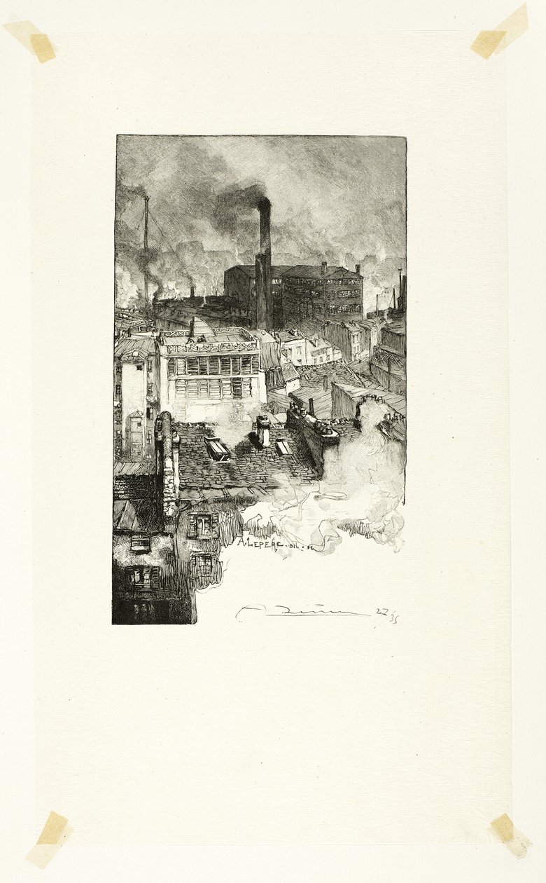 Quartier des Gobelins, 20. tábla a Le Long de la Seine et des Boulevards-ból alkotó: Louis Auguste Lepère