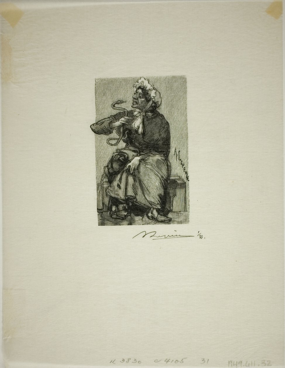 Kígyó kereskedő alkotó: Louis Auguste Lepère