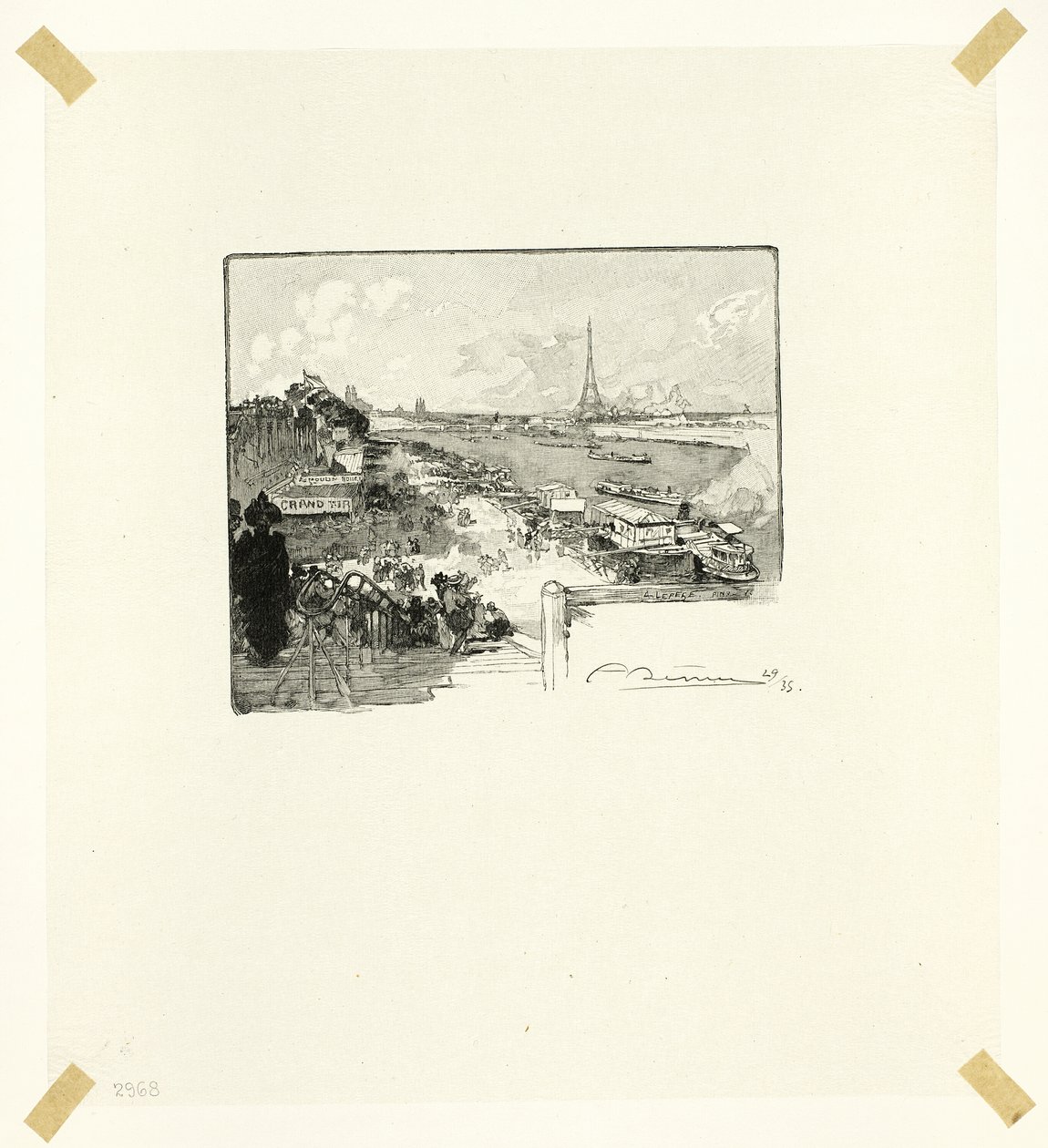 A hajnal, tizennégyes tábla a Le Long de la Seine et des Boulevards-ból alkotó: Louis Auguste Lepère