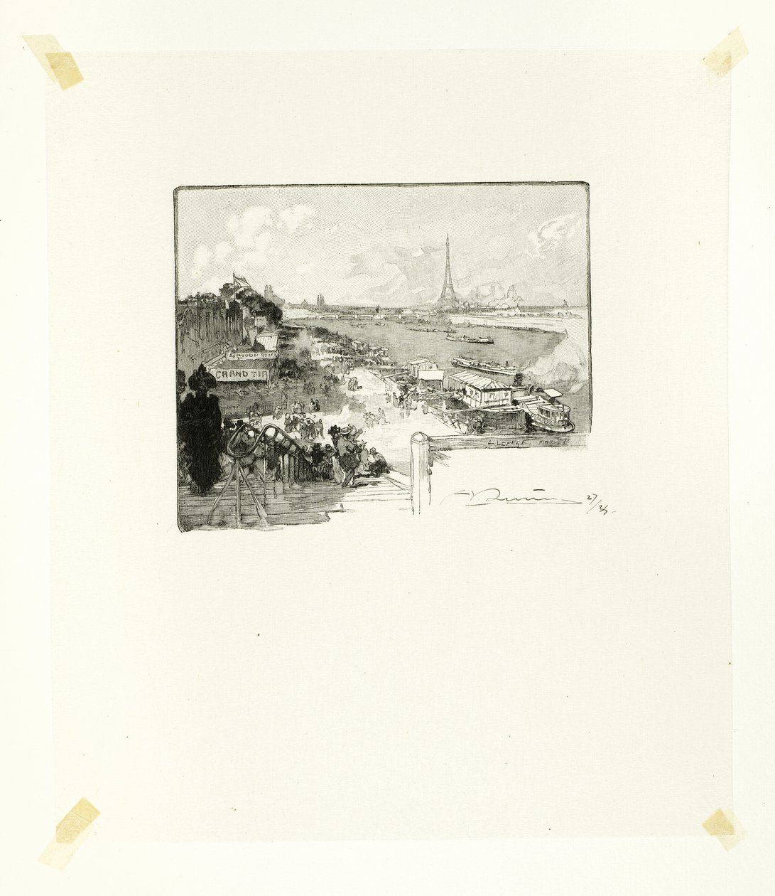 A hajnal, tizennégyes tábla a Le Long de la Seine et des Boulevards-ból alkotó: Louis Auguste Lepère