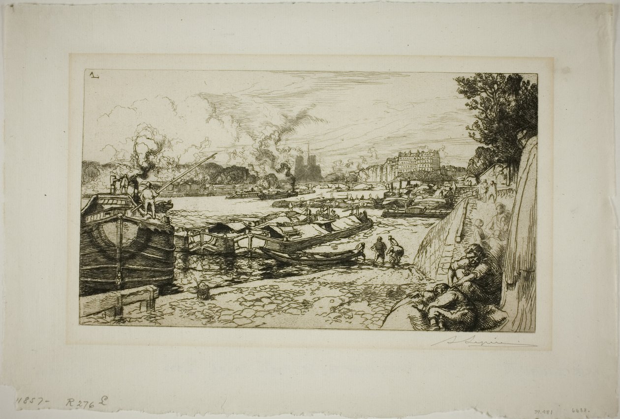 A Szajna a Canal Saint-Martin torkolatánál alkotó: Louis Auguste Lepère