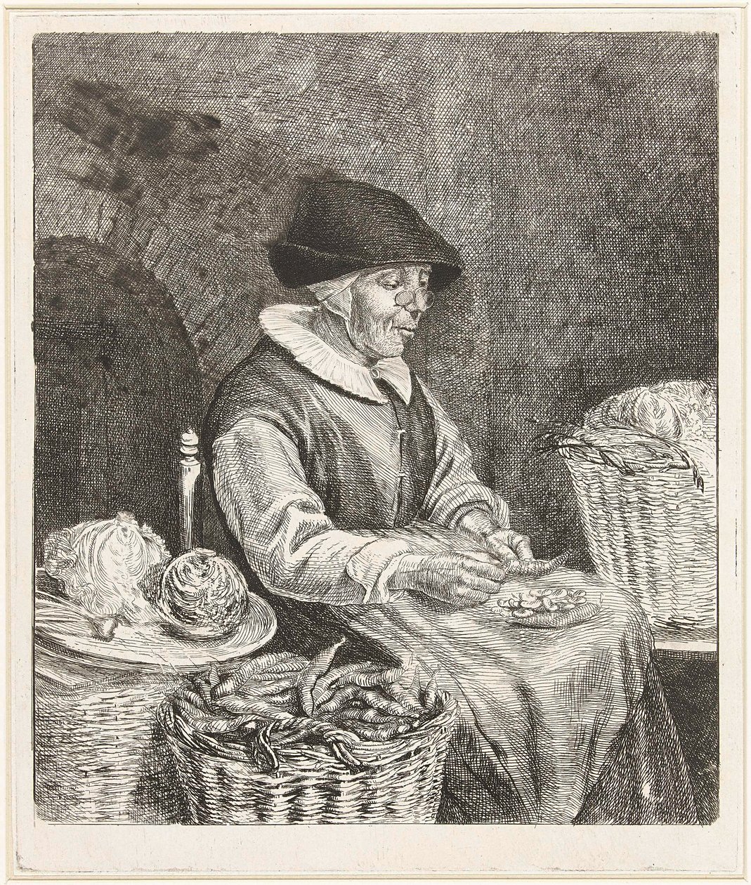 Coclers, L B, Öregasszony babot mártogat (1780, Rijksmuseum Amsterdam) alkotó: Louis Bernard Coclers