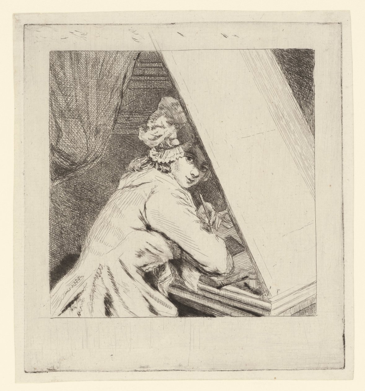 Marie-Lambertine Coclers portréja, levél vituur alkotó: Louis Bernard Coclers