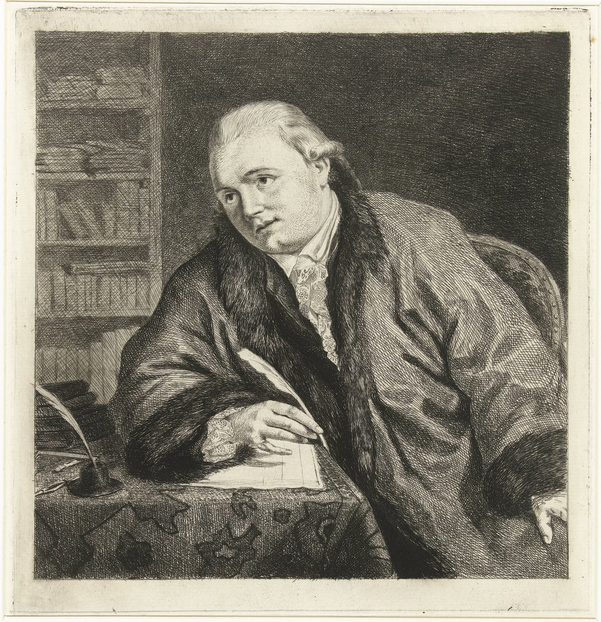 Johan Antoni Kauclitz Colizzi zeneszerző és rézkarc portréja alkotó: Louis Bernard Coclers