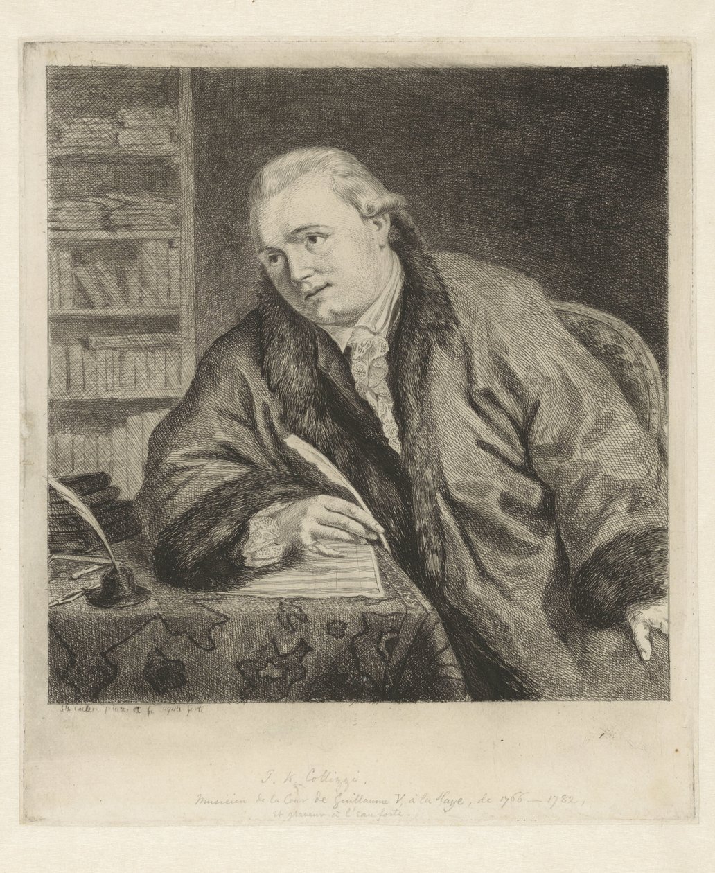 Johan Antoni Kauclitz Colizzi zeneszerző és rézkarc portréja alkotó: Louis Bernard Coclers