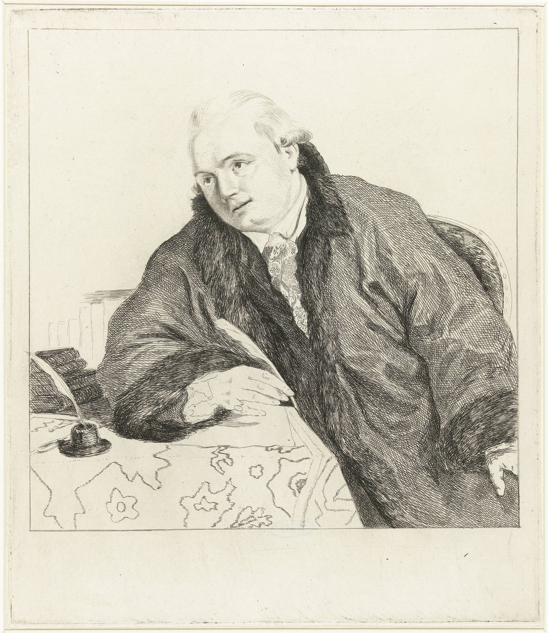 Johan Antoni Kauclitz Colizzi zeneszerző és rézkarc portréja alkotó: Louis Bernard Coclers