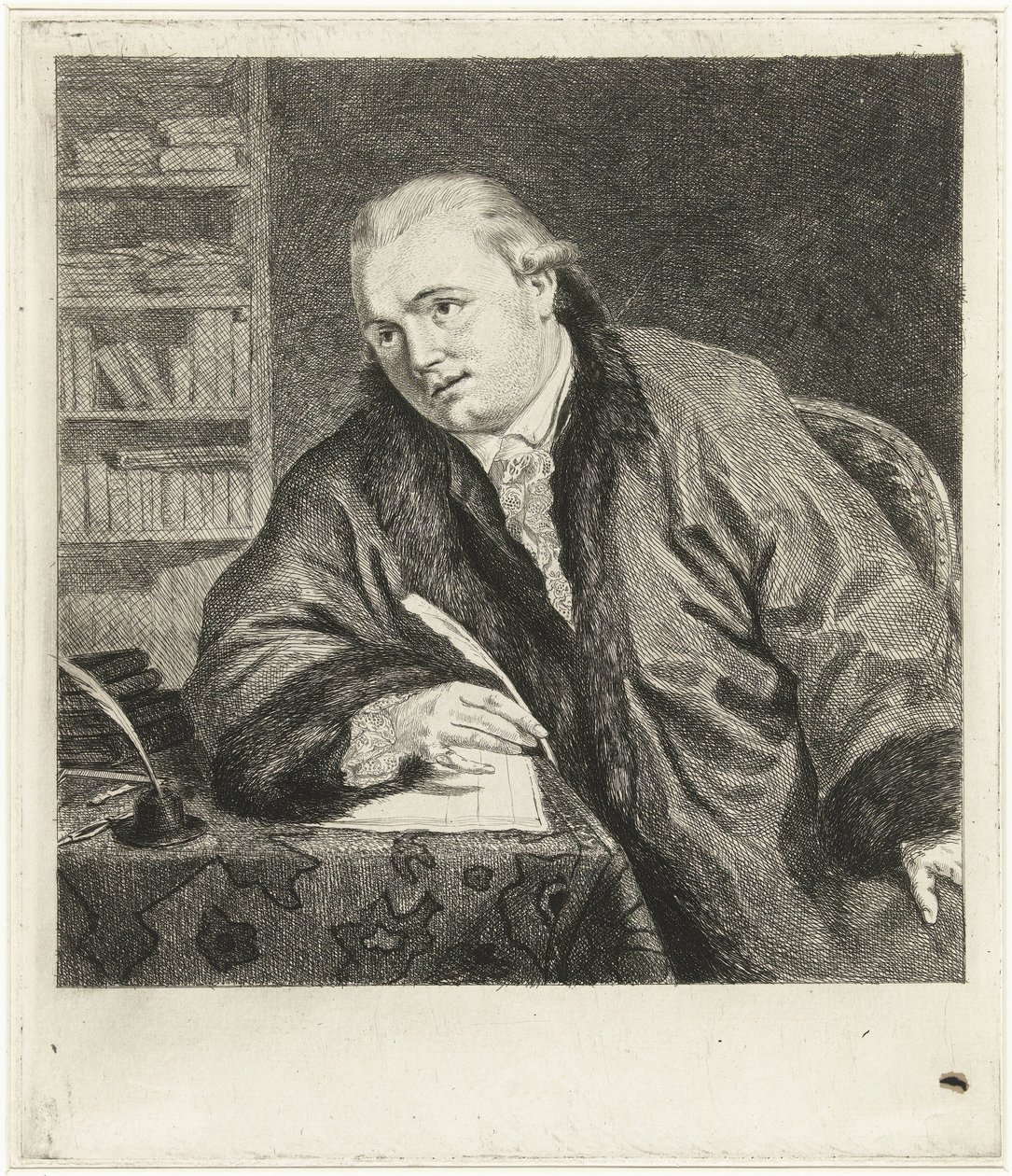 Johan Antoni Kauclitz Colizzi zeneszerző és rézkarc portréja alkotó: Louis Bernard Coclers