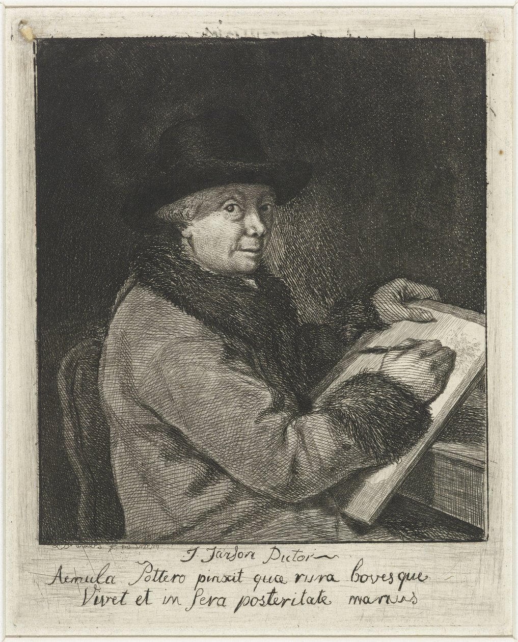 Johannes Janson művész portréja, rajz alkotó: Louis Bernard Coclers