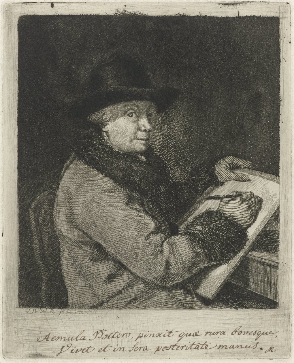 Johannes Janson művész portréja, rajz alkotó: Louis Bernard Coclers