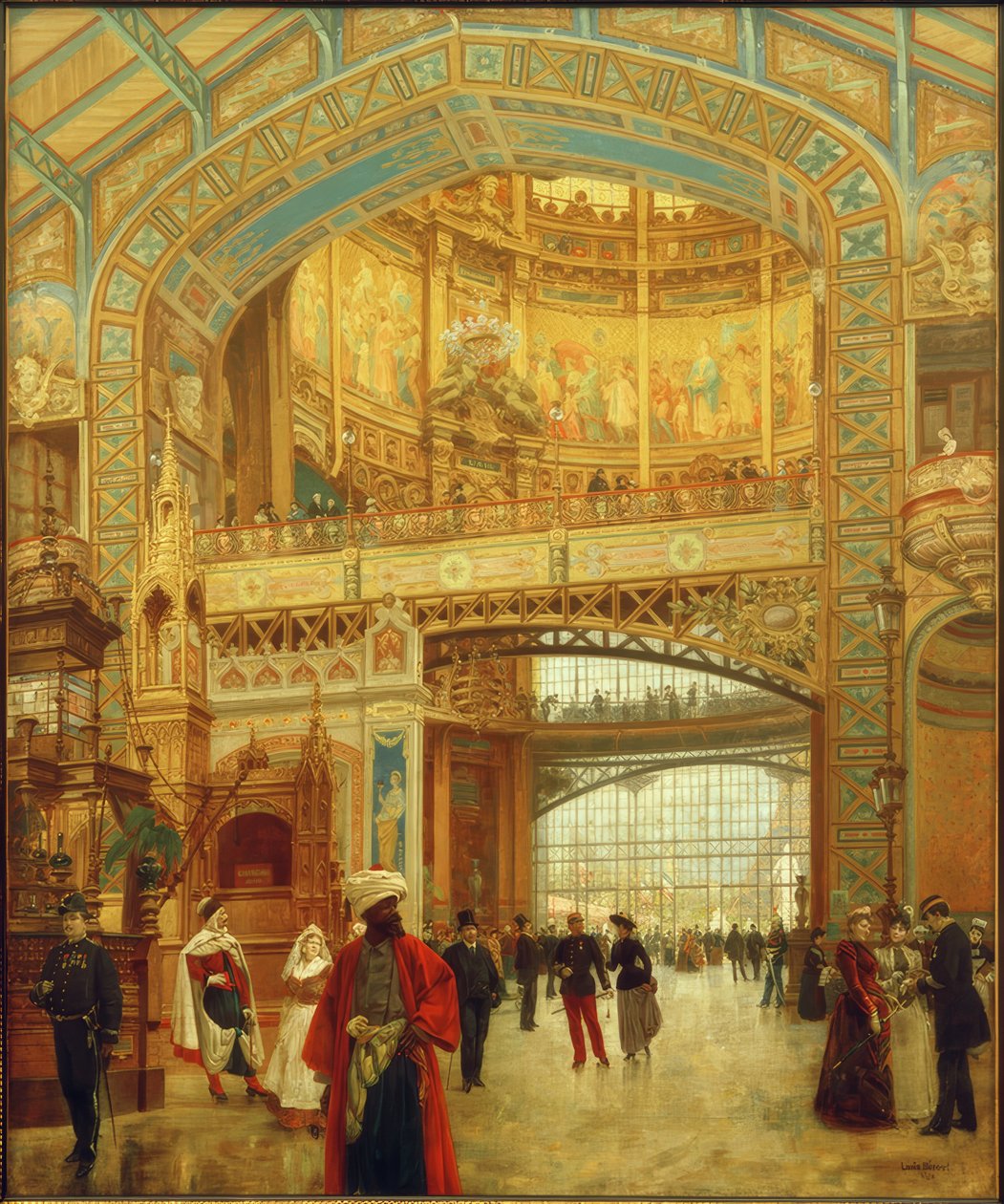 A gépcsarnok központi kupolája az 1889-es világkiállításon alkotó: Louis Beroud