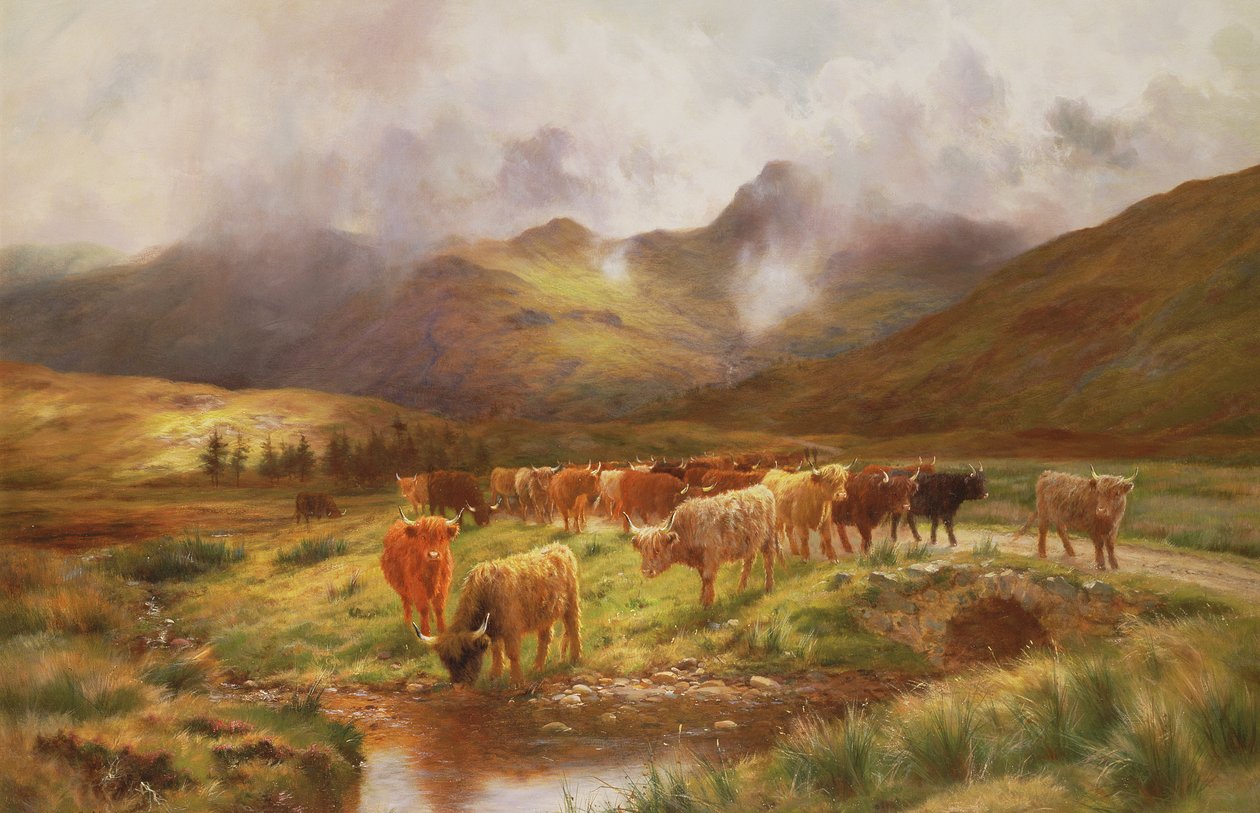 Egy Highland hajtott Strathfillanben, Perthshire-ben alkotó: Louis Bosworth Hurt