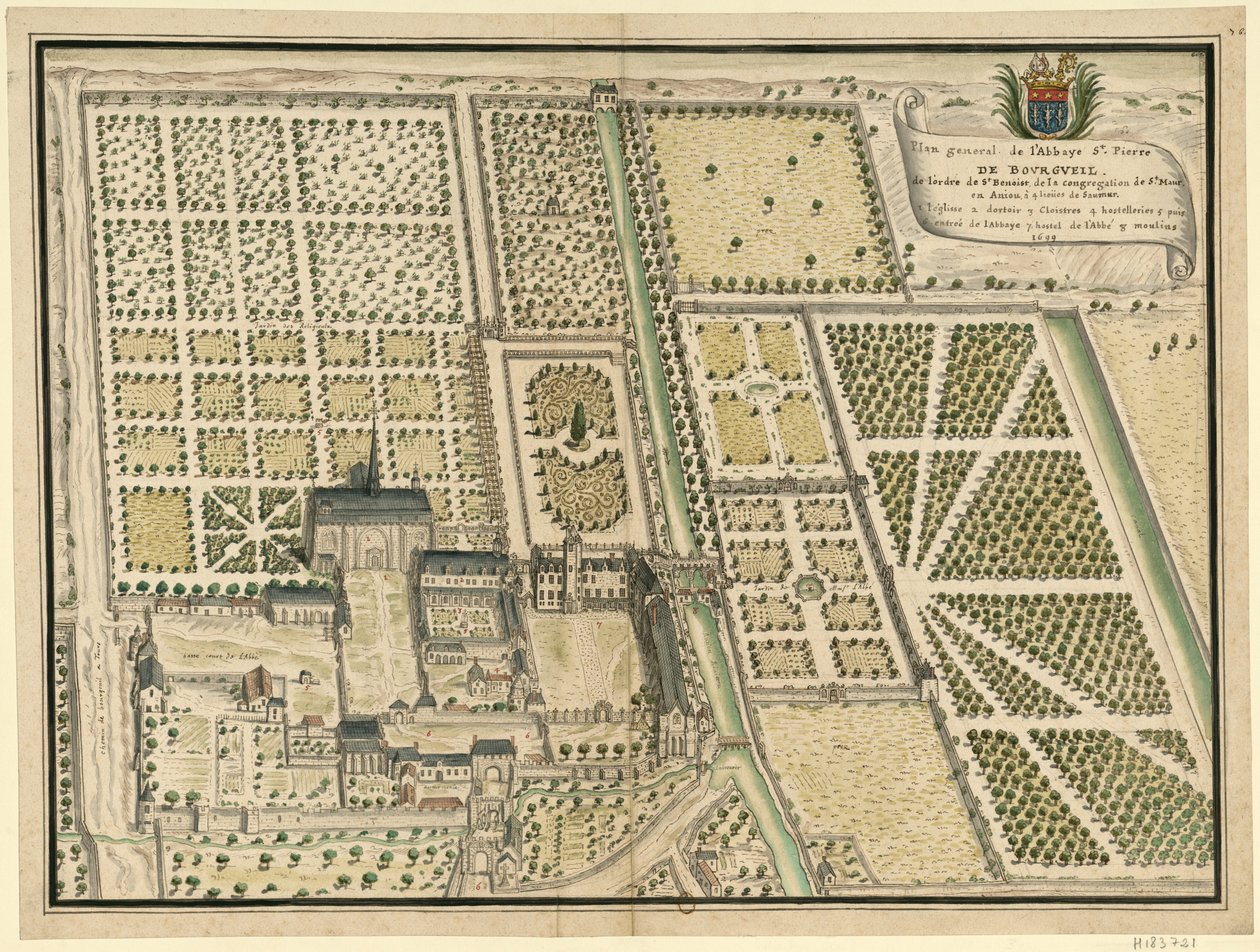 Abbaye de Bourgueil, általános terv alkotó: Louis Boudan