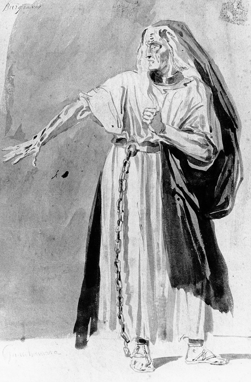 Victor Hugo (1802-85) „Les Burgraves” jelmezterve, c. 1843 alkotó: Louis Boulanger