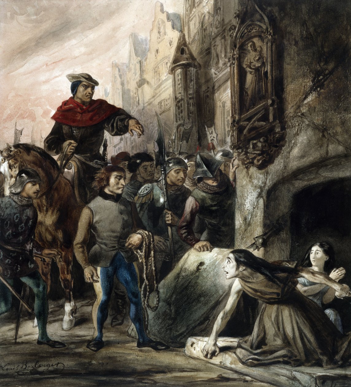 La Esmeralda védte La Sachette. alkotó: Louis Boulanger