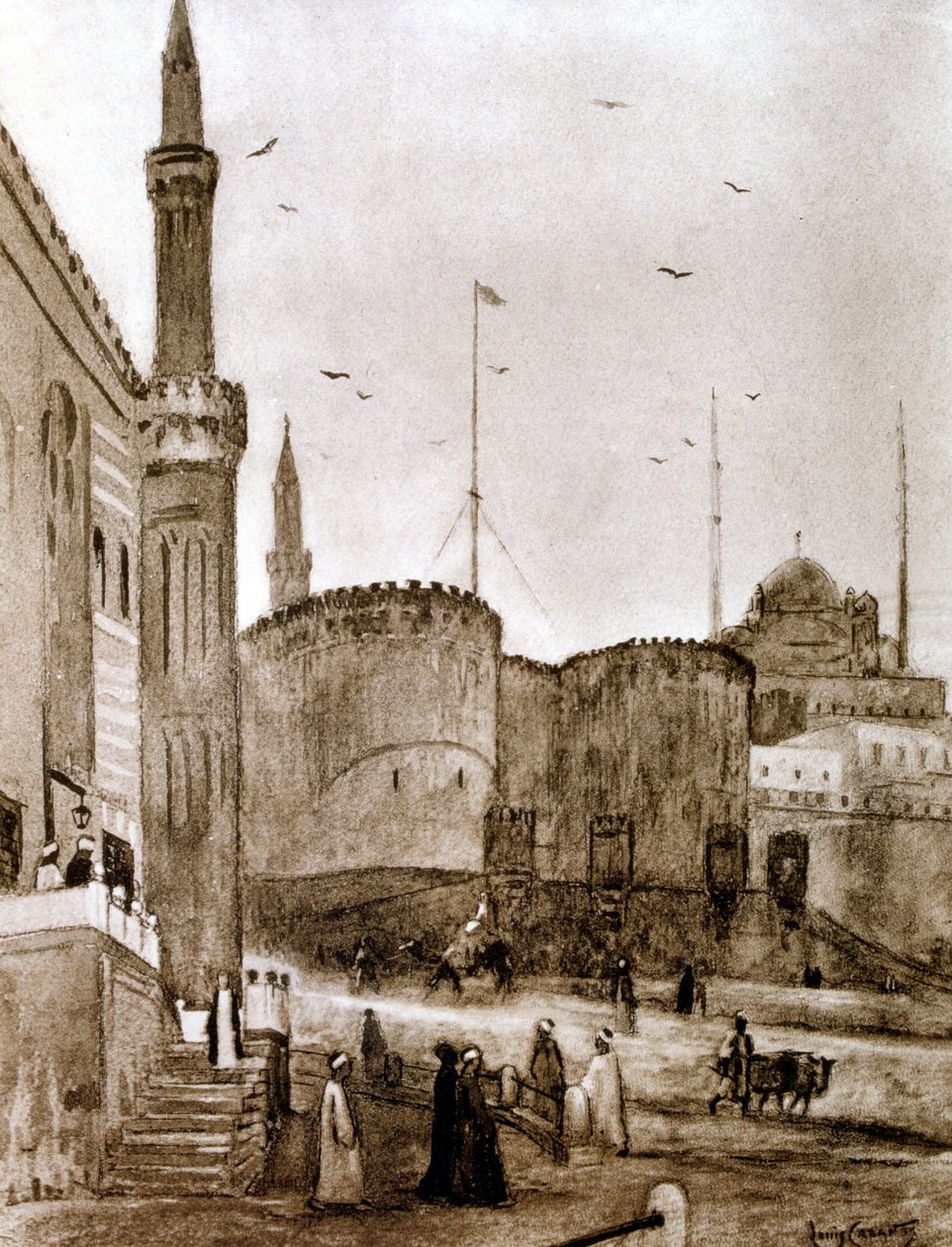 A város bejárata, Kairó, Egyiptom, 1928 alkotó: Louis Cabanes