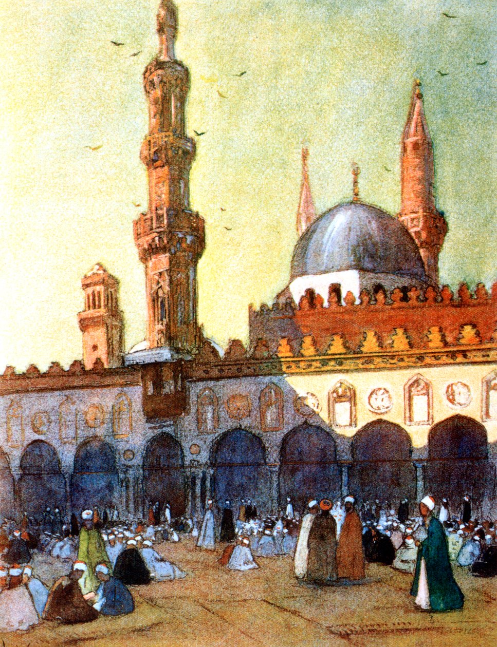 Az Al-Azhar mecset, Kairó, Egyiptom, 1928 alkotó: Louis Cabanes