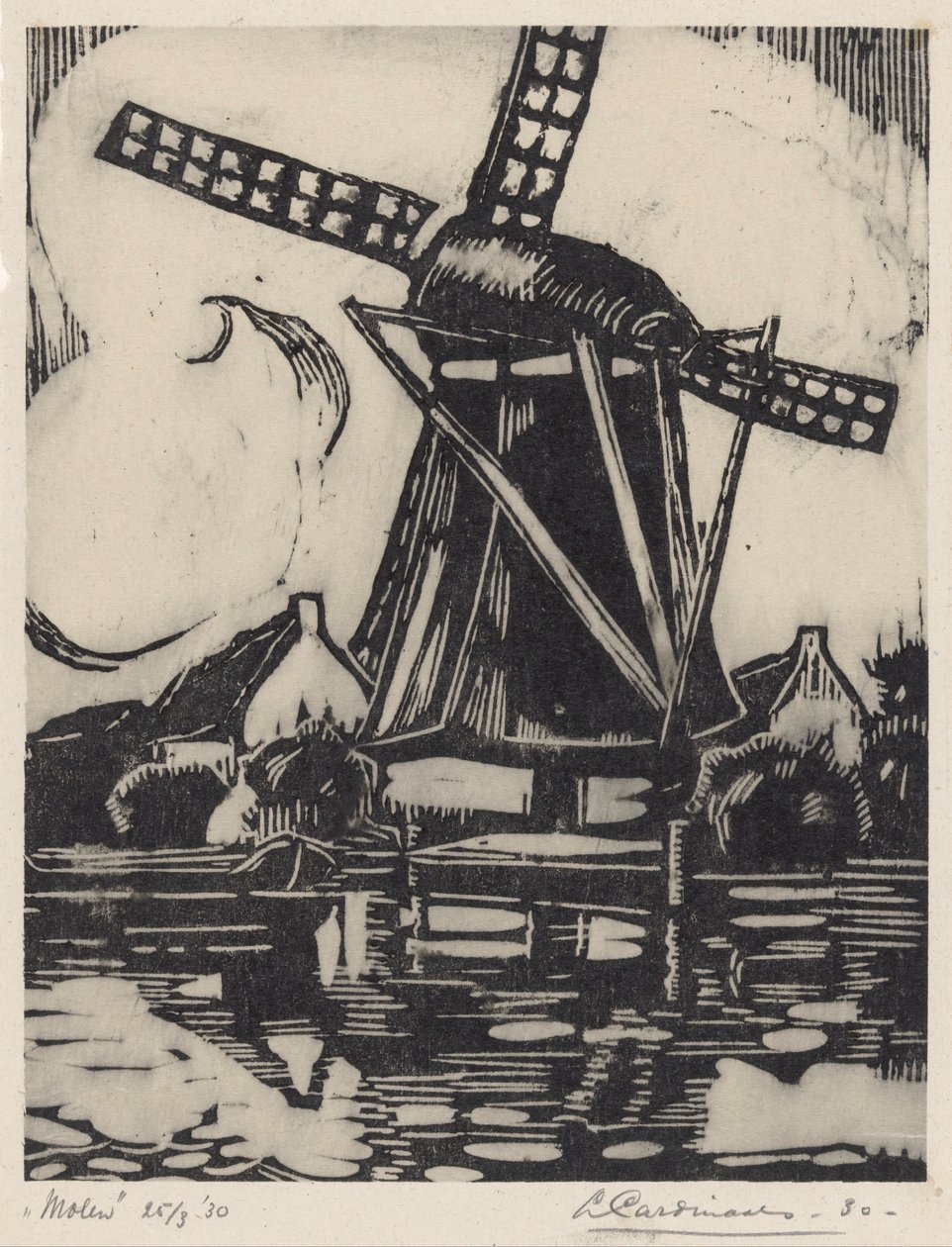 Molen (eredeti cím az objektumon) alkotó: Louis Cardinaals (signed by artist)