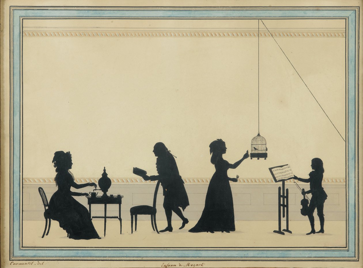 Mozart család, c. 1763 alkotó: Louis Carrogis dit Carmontelle